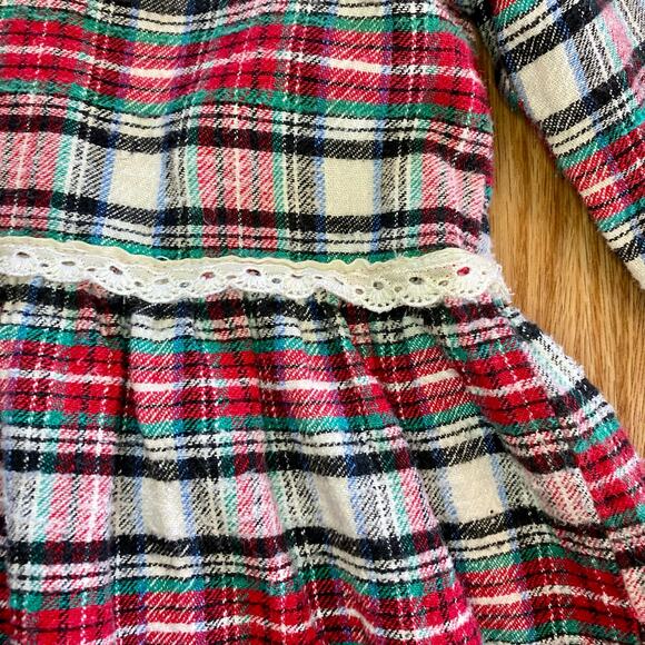 Bonnie Evans Vintage Plaid Tartan Flair Red Holiday Dress Girls Large - Picture 6 of 15
